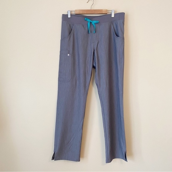 Figs Kade Utility Pocket Gray Scrub Pants - Large Tall - Picture 1 of 16